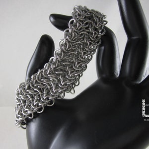 Chainmaille Armband - Stainless Steel Double Elf Weave Chainmaille Cuff Bracelet - Unisex - Chainmaille Sieraden - Roestvrij stalen sieraden