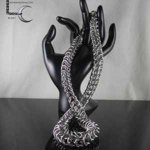 Chainmaille Halskette - Chunky Edelstahl Box Kette Inka Puo Chainmaille Halskette - Unisex Edelstahl Schmuck