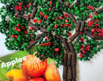 Apple Orchard Sensory Bin Filler: Colorful Noodles for Montessori Play, Fall Themed Educational Toy