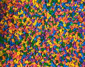 Rainbow ABC Sensory Bin Filler | 6 Cups Colored Rice & Alphabet Pasta | Preschool Sensory Play | Montessori Inspired
