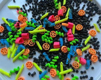 Neon Sensory Bin Filler | Bright Rainbow Rice Mix | UV Glow Inspired Sensory Play | Montessori Sensory Bin | Fine Motor Activity | 3 Cups