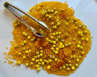 Lemon Sensory Bin Filler | Lemonade Stand Sensory Play Mix | Bright Yellow Sensory Base | Preschool Fine Motor Activity