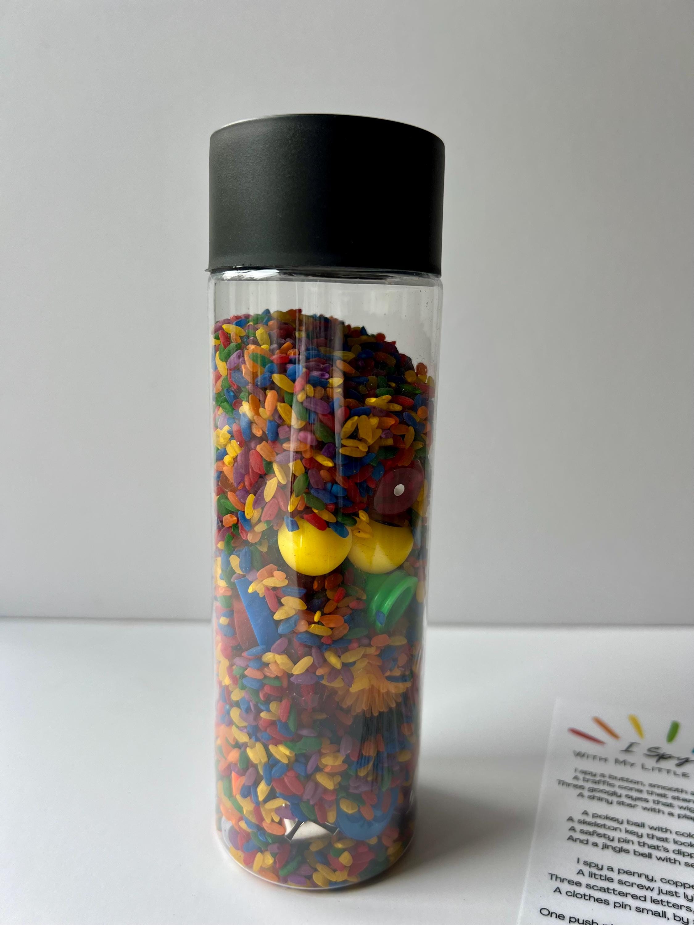 Rainbow Rice I Spy Sensory Tube – Toddler Travel Toy With Hidden ...