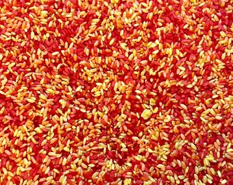Firefighter Sensory Bin Filler | Red Orange Yellow Rice| Community Helper Play | Preschool Toddler Activity | Fine Motor Bin