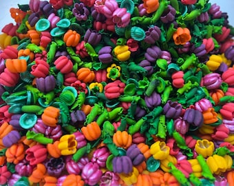 Spring Sensory Bin Filler – Bright Pasta Tulips & Leaves (3 Cups)