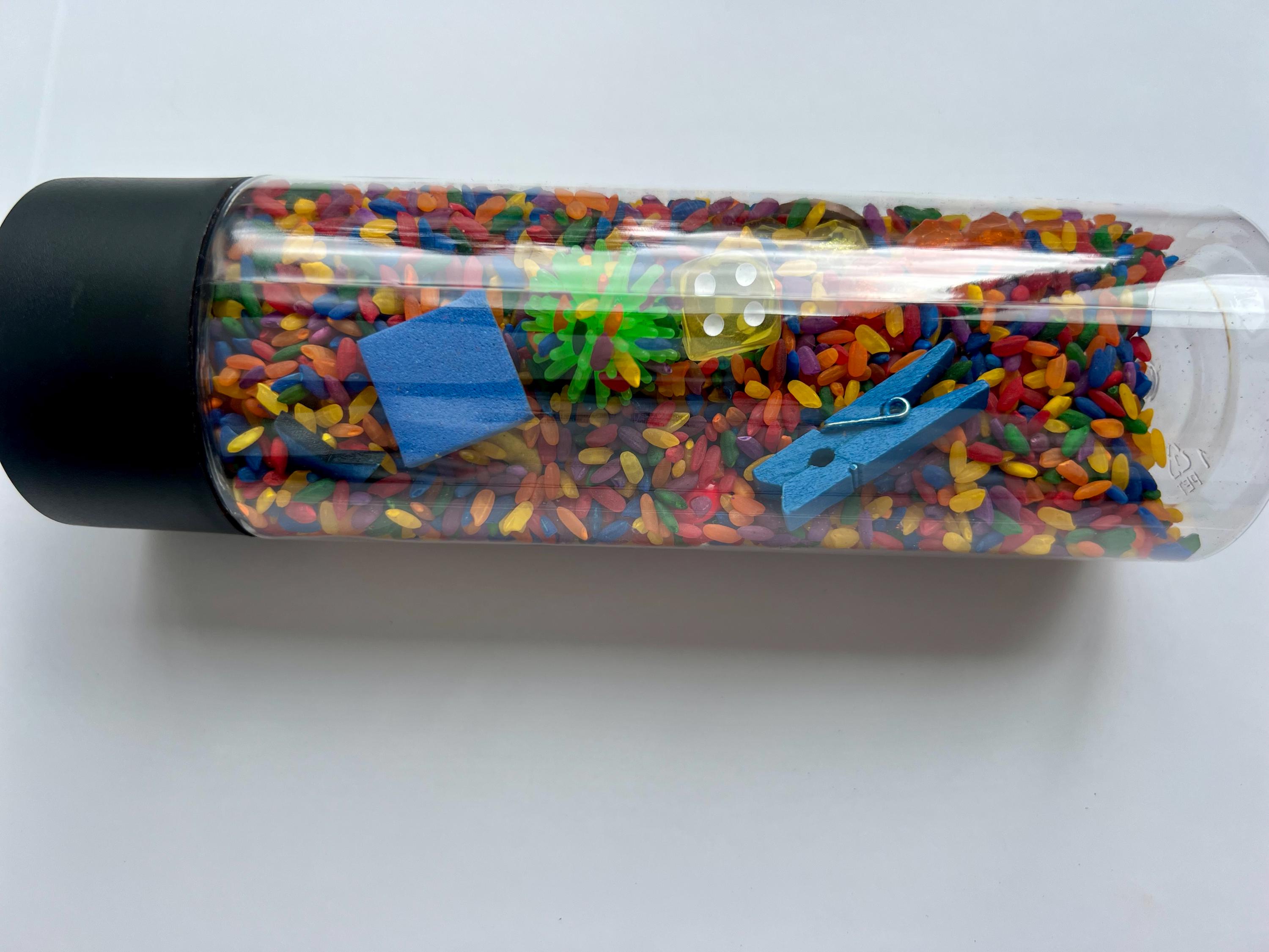 Rainbow Rice I Spy Sensory Tube – Toddler Travel Toy With Hidden ...