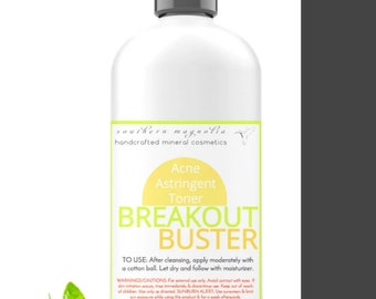 Breakout Buster Acne Astringent Toner for Guys and Gals | 92% Organic