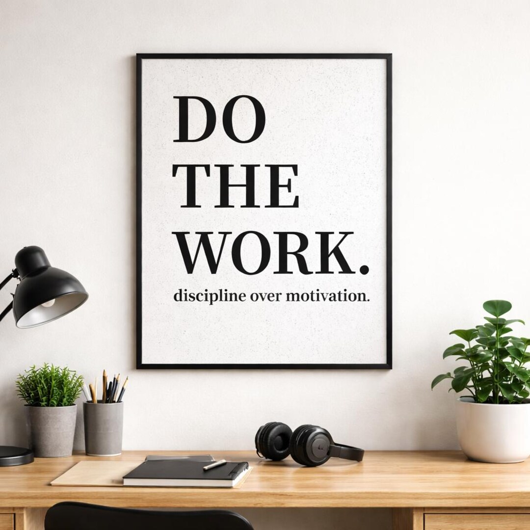 Do the Work Printable Poster, Motivational Wall Art, Minimalist Office ...