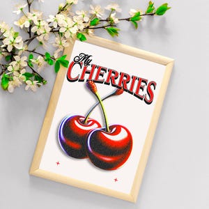 Cherry Art Print | Vintage Cherry Art | Retro Cherry Poster