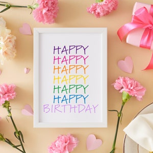 Alles Gute zum Geburtstag Digitaldruck | Lustige Geburtstagsgeschenkidee | Druckbare Wandkunst | Fröhliche Wohnkultur | Sofort Download A4