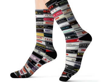 Classic 80's & 90's Hair Metal / Heavy Metal Sublimation Socks