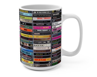 Classic Punk Rock & Hardcore Tapes (VERS.2) 15oz Ceramic Coffee Cup