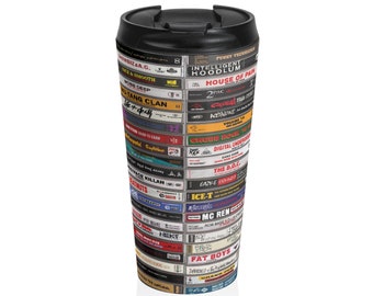 Classic 90s Hip Hop Tapes Drawing Stainless Steel Travel Mug