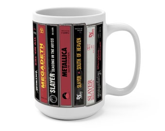 Classic Heavy Metal Greats Tapes Drawing - Ceramic Coffee Cups, 15oz