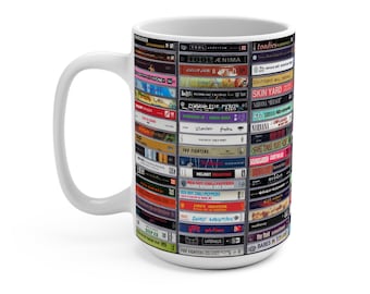 Classic Grunge Alternative Rock Tapes 15oz Ceramic Coffee Cup