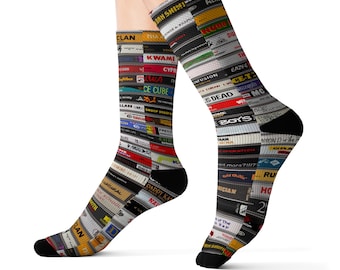 Classic 80's & 90's Hip Hop Tapes Sublimation Socks