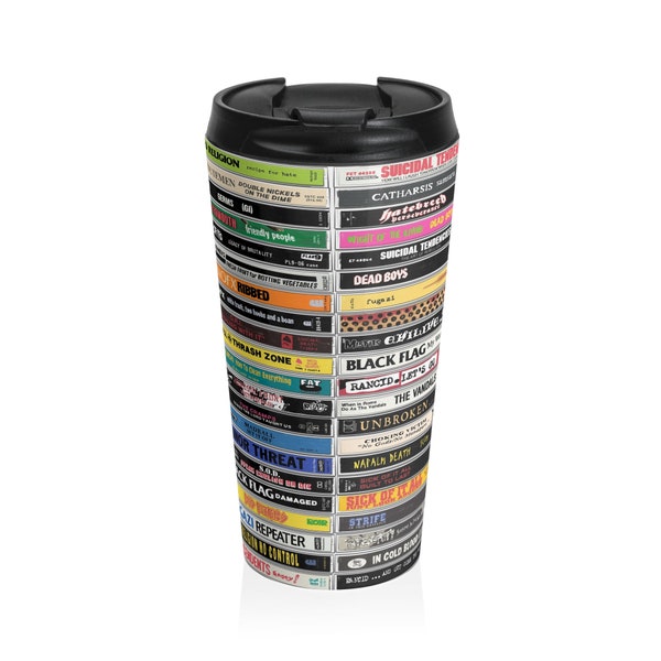 Classic Punk Rock Hardcore Tapes Drawing Stainless Steel Travel Mug