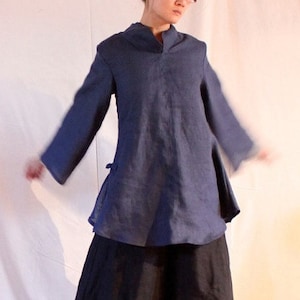 custom linen Asian style blouse