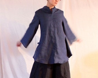 custom linen Asian style blouse