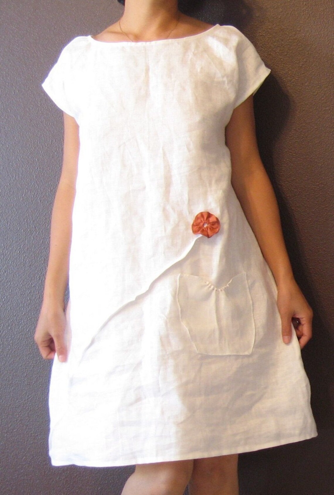 Linen Croptop with Flower detail Dress