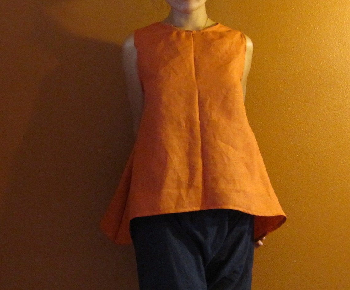 Ready to Wear Simple Wavy White Linen Top Etsy