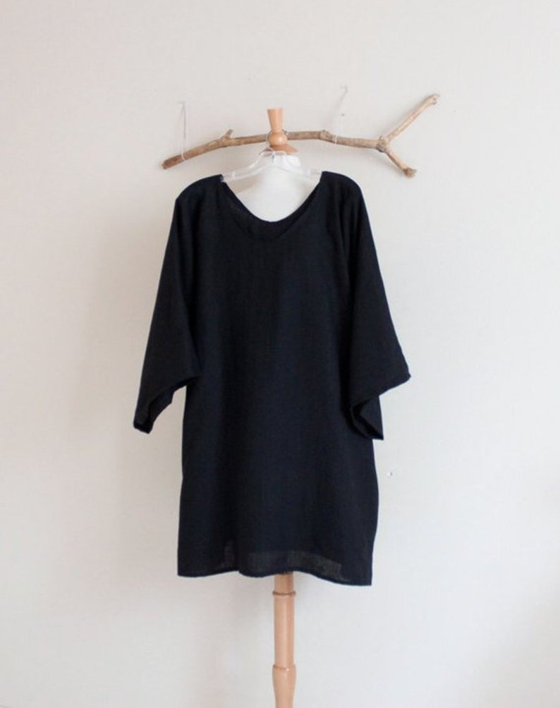 Plus Size Straight Shape Linen Tunic With Pockets - Etsy