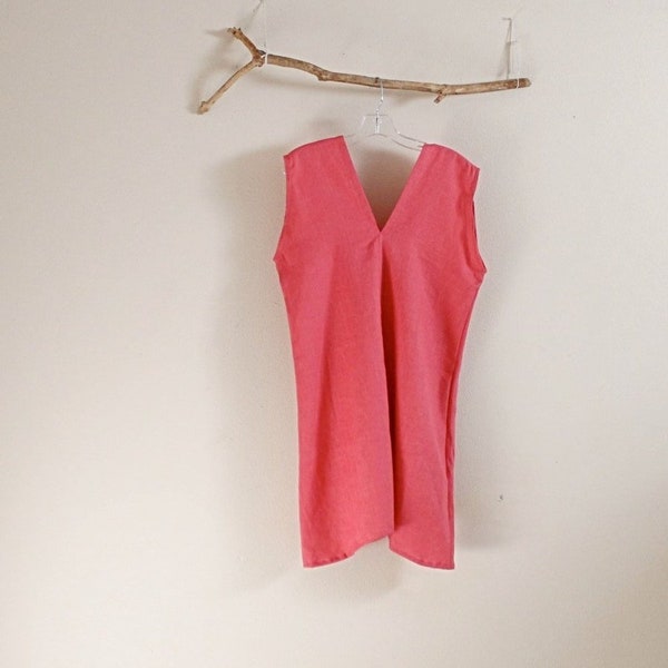 size S or  M pink linen sparrow tunic ready to wear