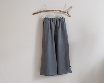 custom linen elastic waist peasant pants medium weight linen