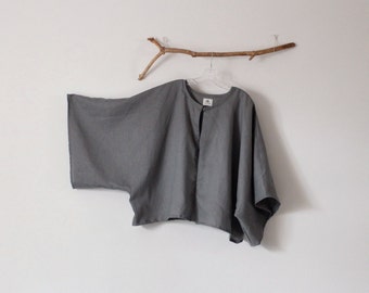 minimalist linen jacket