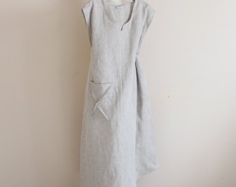 plus size calla lily asymmetrical linen dress