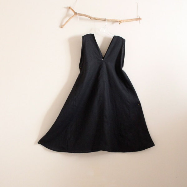 custom linen origami flare seam dress