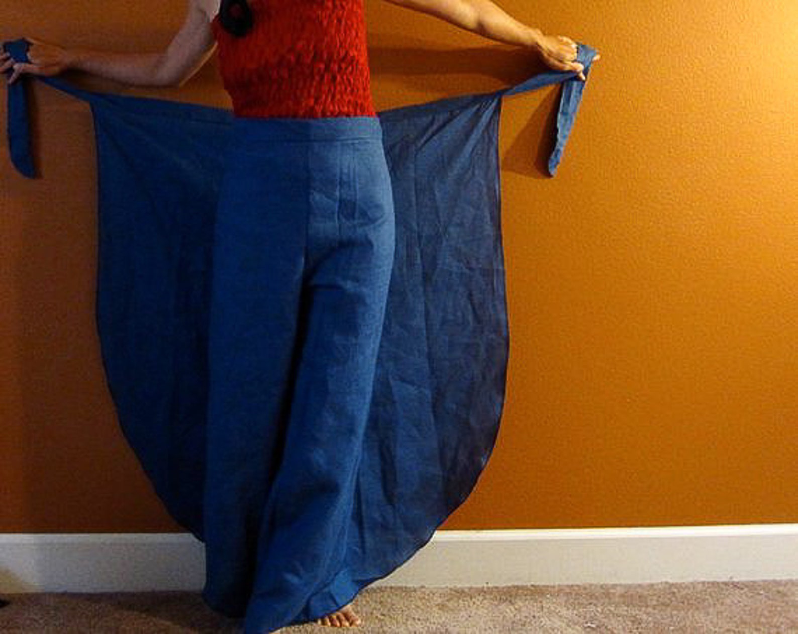 Linen Butterfly Flare Wrap Around Pants Custom Listing Etsy