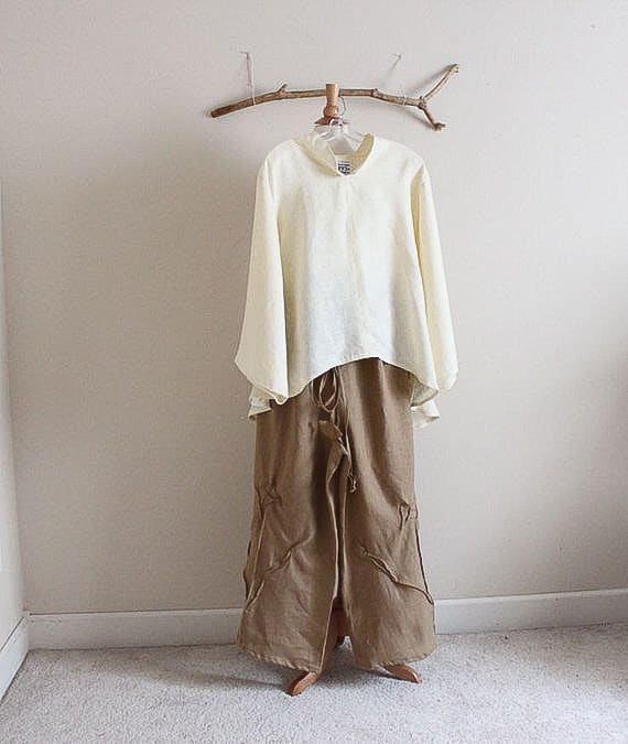 linen outfit blouse and pants custom listing | Etsy