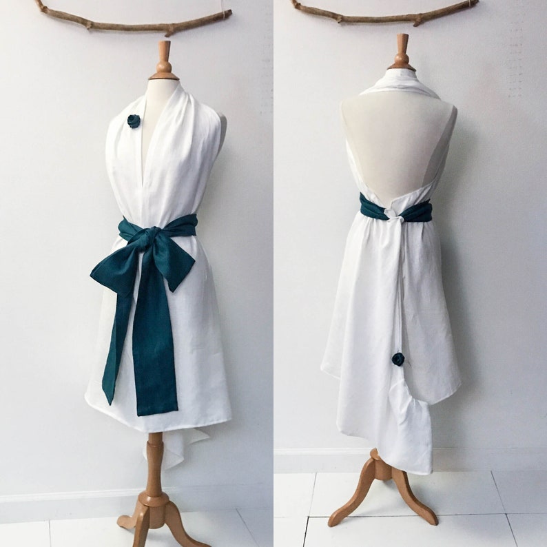 white linen halter dress
