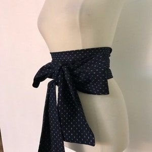 made to order Japanese motif homespun cotton obi sashes regular or plus size length image 4