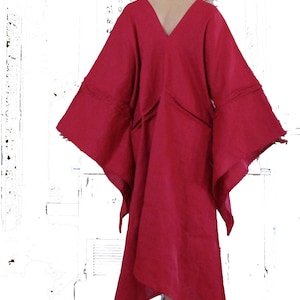 custom linen flying swallow pleat tucks long dress
