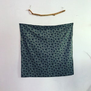 large eco friendly indigo Japanese motif cotton furoshiki wrap or scarf image 7