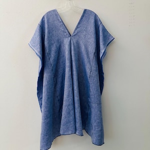ready wear everyday linen poncho dress pool pullover zero waste comfy pajamas
