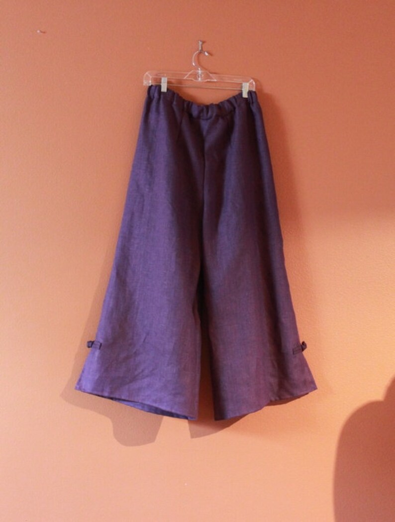 custom heavy linen Asian peasant pants image 2