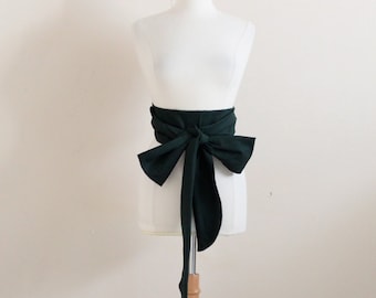 cotton obi with curved end made to order