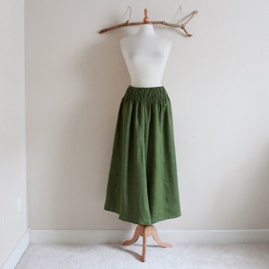 Custom Linen Shirred Waist Wide Leg Pants - Etsy