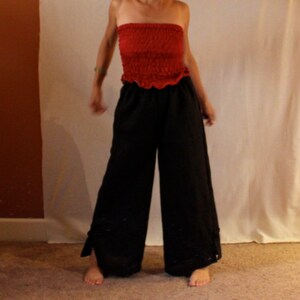 custom heavy linen Asian peasant pants image 4