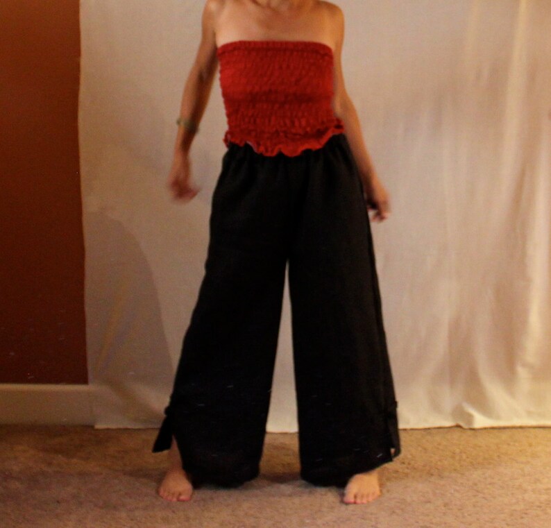 custom heavy linen Asian peasant pants image 4