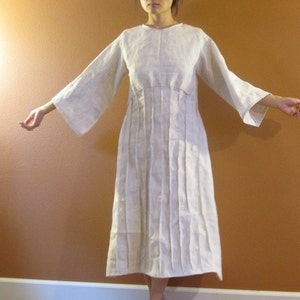 custom fan pleats linen dress