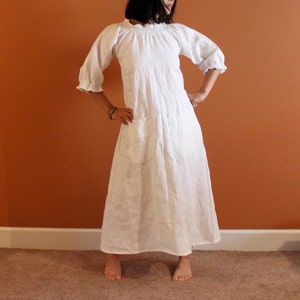 custom shirred linen dress image 1