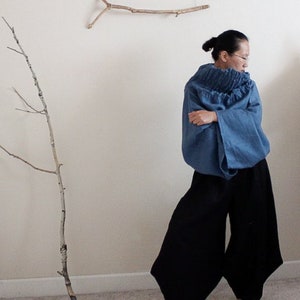 custom Ninja black linen pants plus size welcome image 2