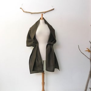 ready to wear brown linen wrap shawl ready to ship listing