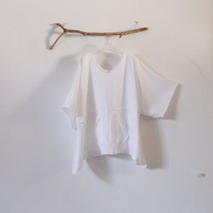 custom oversized eco linen top with big pockets