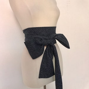 made to order Japanese motif homespun cotton obi sashes regular or plus size length image 3