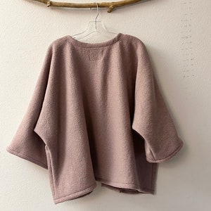 Boiled Wool Scarf, Lilac & Cream Dot